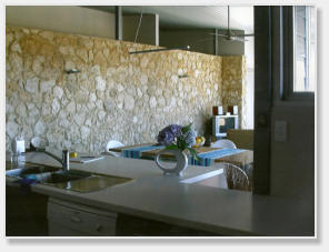 Internal natural rock limestone feature wall